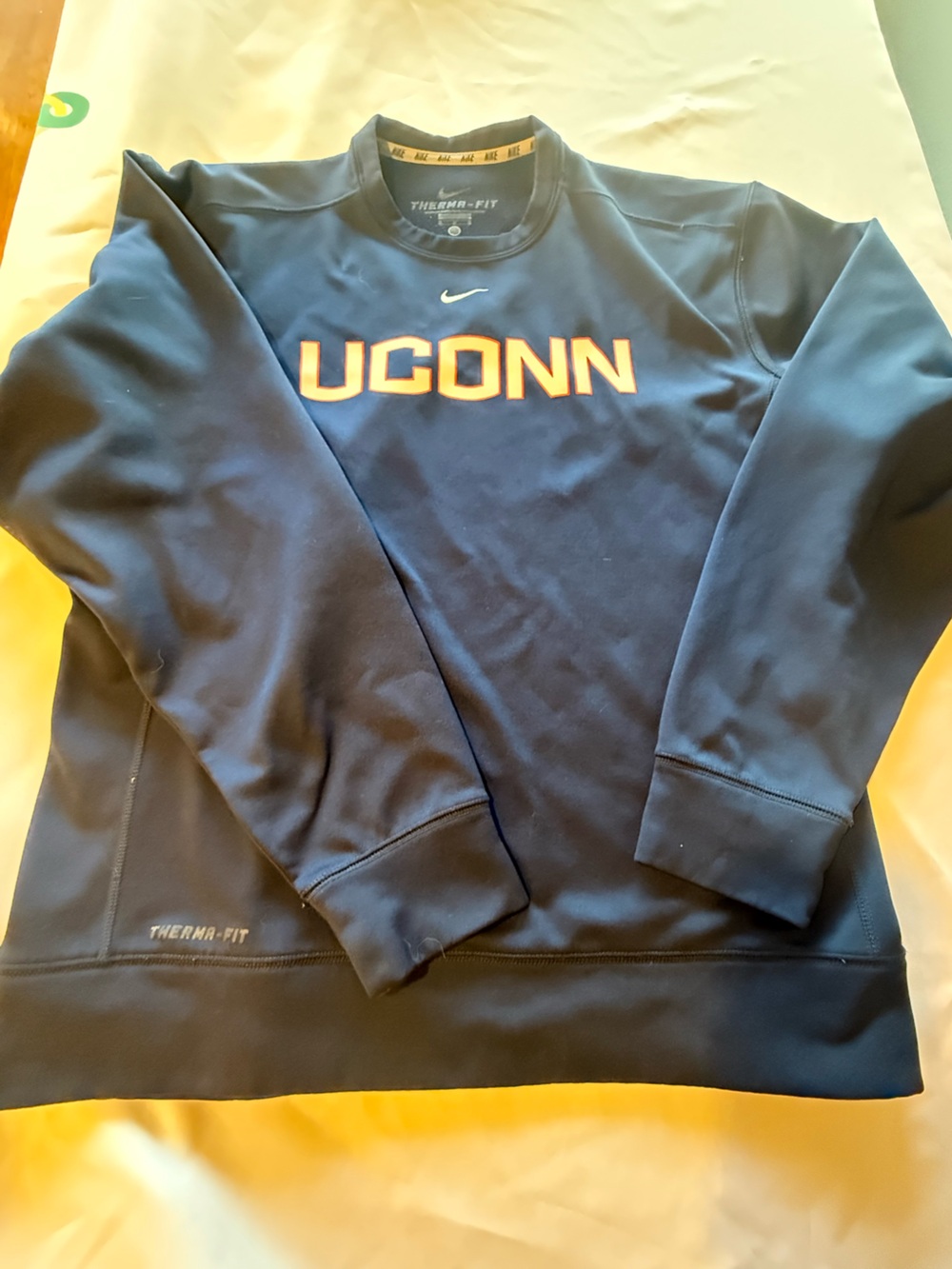 Nike Black Thermo-Fit Crewneck Sweatshirt with Gold Logos